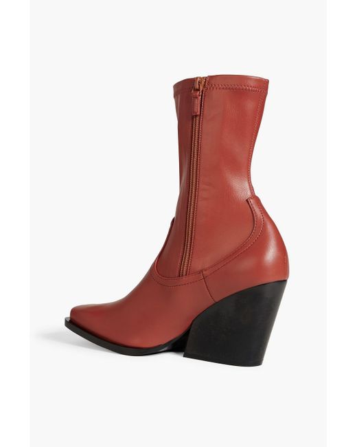 Stella McCartney Red Cowboy Faux Leather Boots
