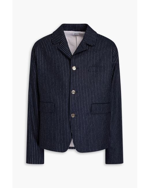 Thom Browne Jacke aus flanell aus einer woll-kaschmirmischung mit nadelstreifen in Blue für Herren