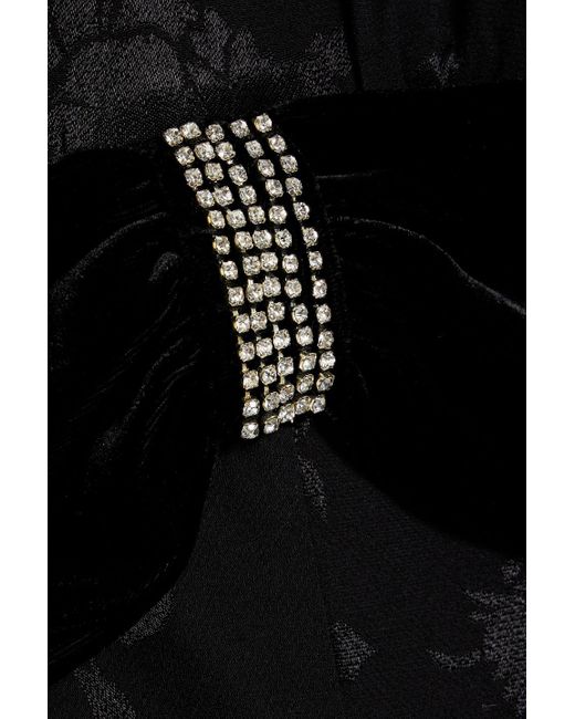 Rixo Black Anastasia Crystal-embellished Floral-jacquard Maxi Dress