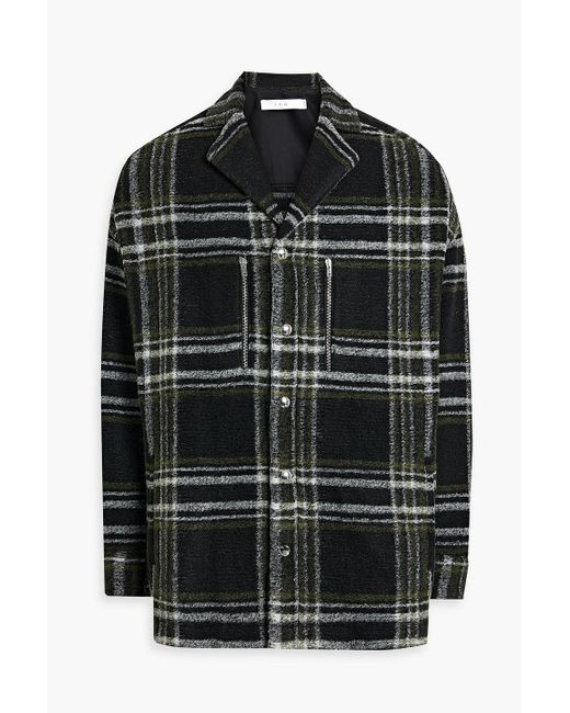IRO Black Checked Bouclé-tweed Overshirt for men