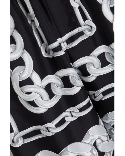 Versace Black Printed Silk-twill Shorts for men