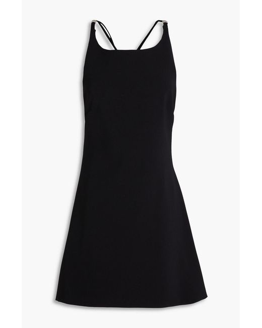 Maje Black Embellished Crepe Mini Dress