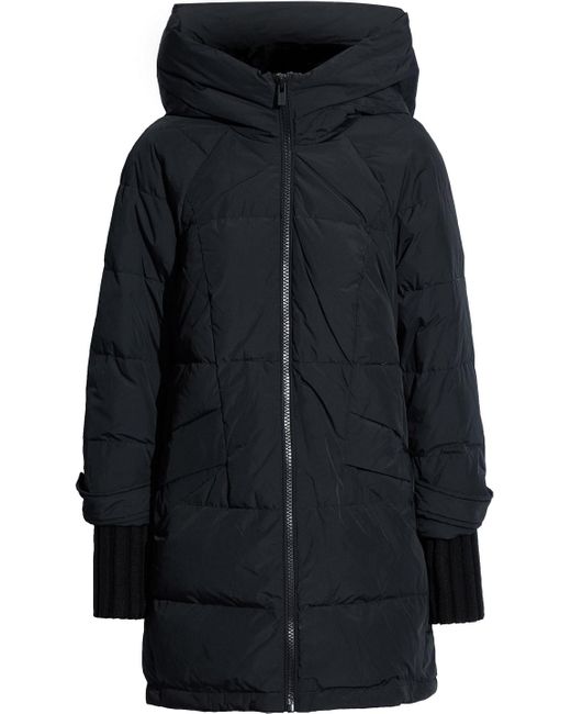 DKNY Black Quilted Shell Hooded Down Parka