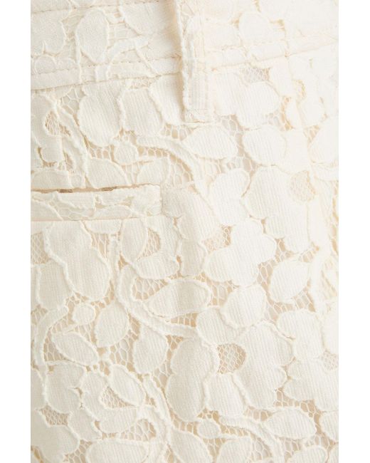 Zimmermann White Corded Lace Cotton-Blend Straight-Leg Pants