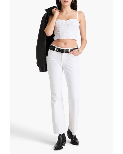 FRAME White Le Easy Flare High-Rise Flared Jeans