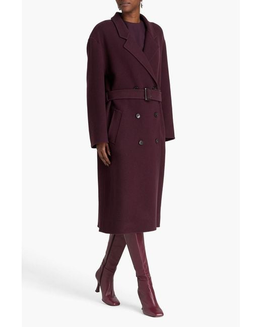 Theory Purple Wool And Cashmere-Blend Trench Coat