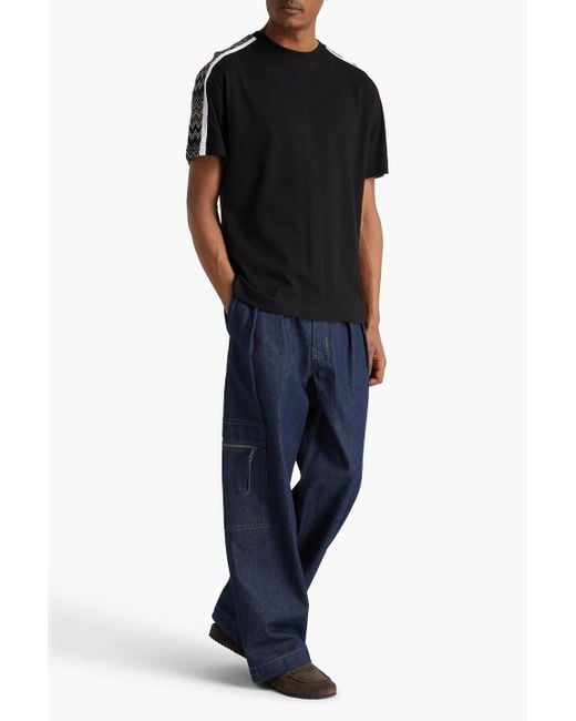 Missoni Black Knit-Trimmed Cotton-Jersey T-Shirt for men