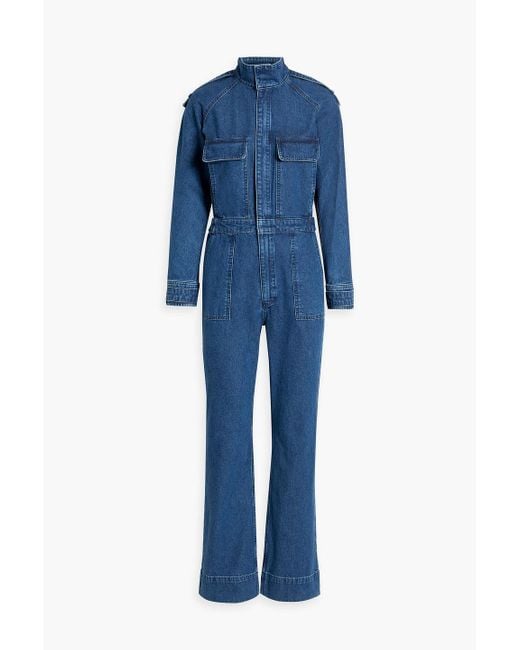 FRAME Blue Denim Jumpsuit