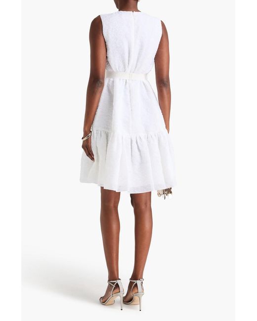 Erdem White Maple Belted Cloqué Dress