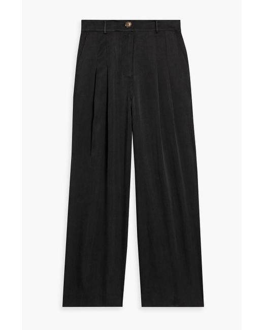 NAADAM Black Washed Cupro-blend Wide-leg Pants
