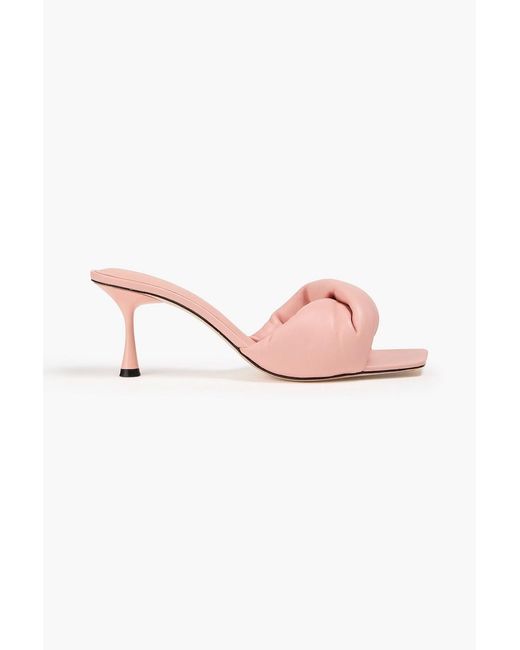 STUDIO AMELIA Pink Twisted Front 70 Leather Mules