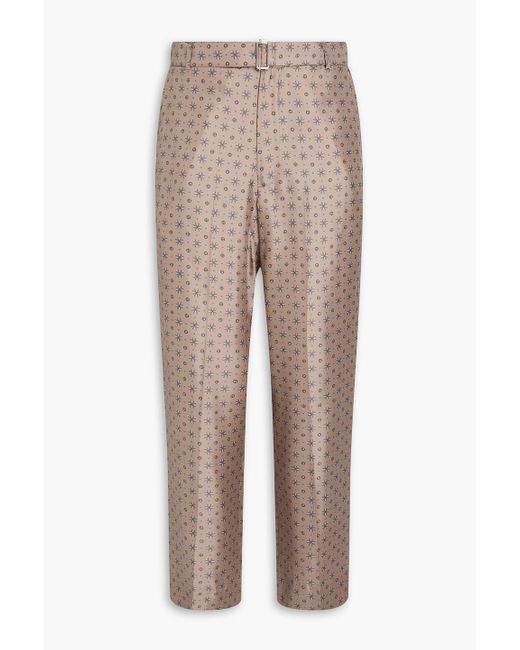 Officine Generale Hose "nash" aus seiden-twill mit print und gürtel in Natural für Herren