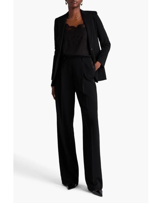 Max Mara Black Ameda hose mit weitem bein aus crêpe