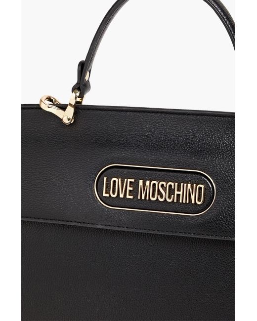 Love Moschino Black Faux Textured-leather Tote