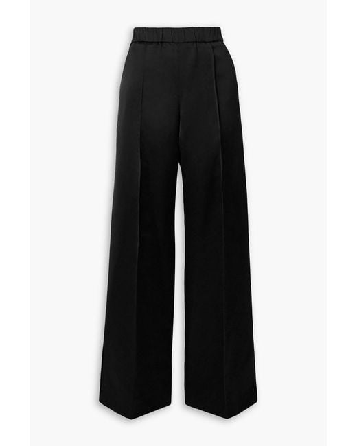 Jil Sander Black Satin Wide-Leg Pants