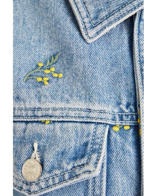 Claudie Pierlot Blue Embroidered Denim Jacket