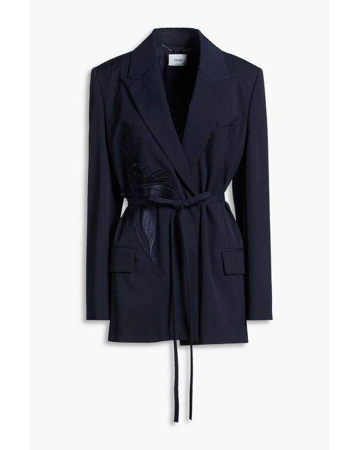 Erdem Blue Embroidered Twill Blazer