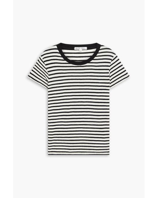 Alex Mill Black Prospect Striped Linen-blend Jersey T-shirt