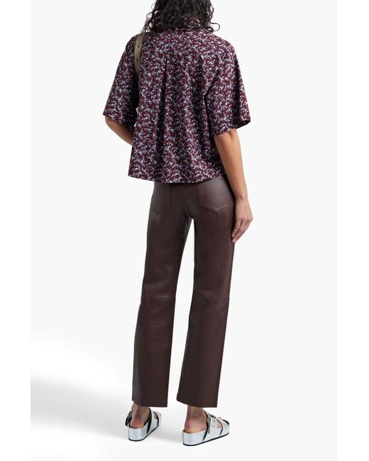 Rag & Bone Purple Reed Floral-Print Stretch-Cotton Poplin Shirt
