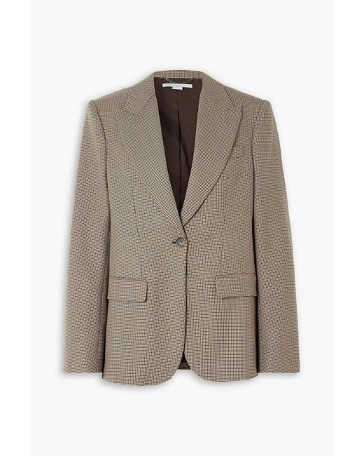 Stella McCartney Brown Oversized Houndstooth Wool Blazer
