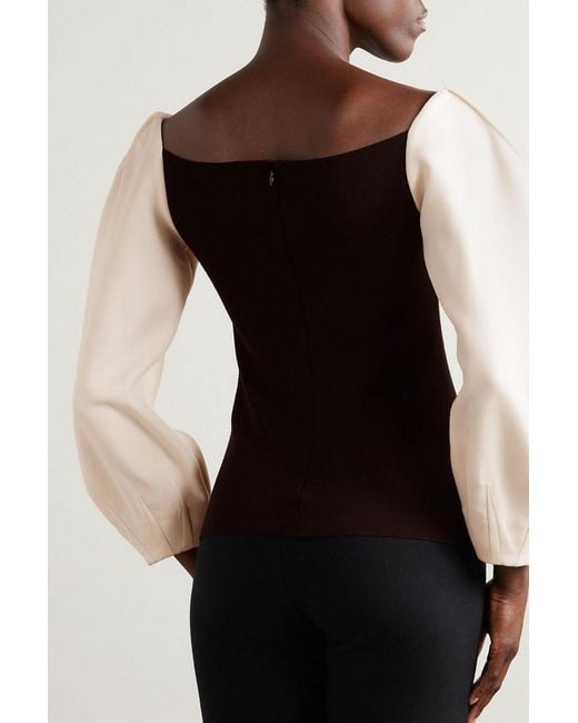 Gabriela Hearst Black Enoch Wool-crepe And Silk Cropped Top