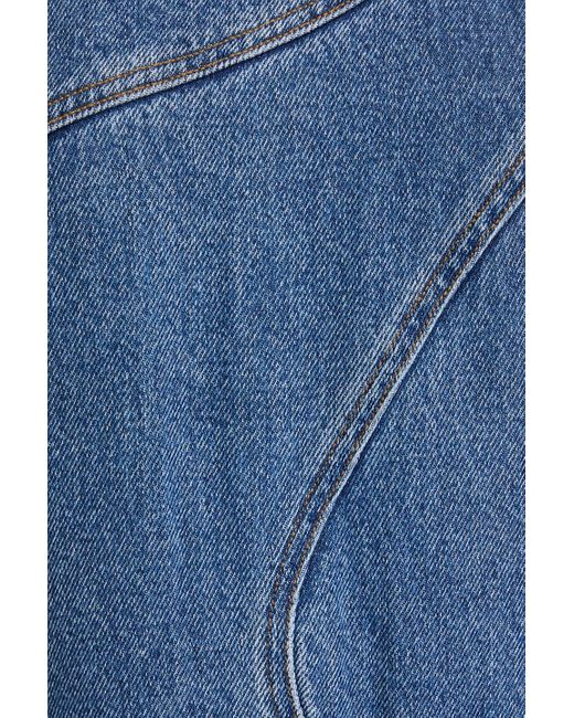Re/done Blue Ausgestelltes midikleid aus denim