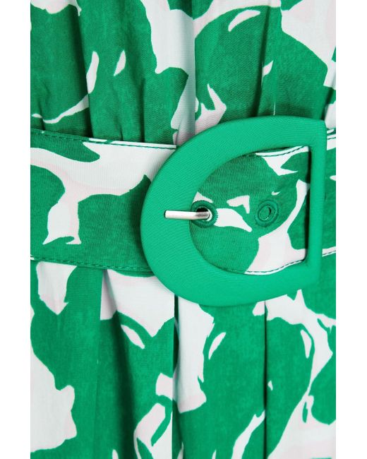 Diane von Furstenberg Green Lindy midikleid aus popeline aus stretch-baumwolle mit print