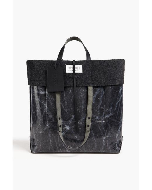Maison Margiela Black Crinkled Pvc And Felt Tote for men