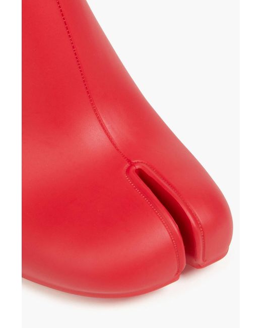 Maison Margiela Red Split-toe Pvc Ankle Boots