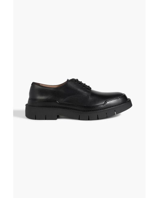 Ferragamo Black Ninja Leather Derby Shoes for men