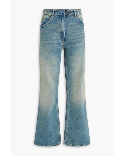 Courreges Blue Hoch sitzende bootcut-jeans in ausgewaschener optik