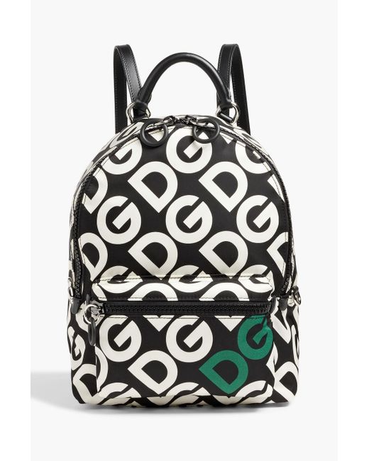 Dolce & Gabbana Black Logo-print Shell Backpack