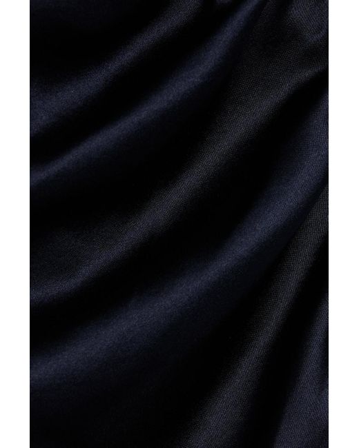 Veronica Beard Blue Cameri asymmetrisches kleid aus satin mit raffungen