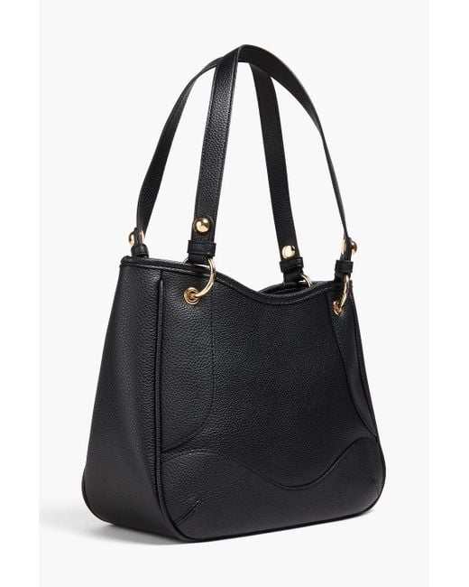 Love Moschino Black Studded Pebbled-leather Shoulder Bag