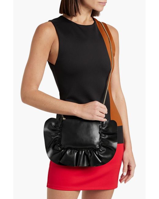 Red(v) Black Rock Ruffles Leather Shoulder Bag