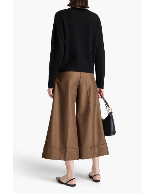 NAADAM Black Kaschmirpullover in pointelle-strick