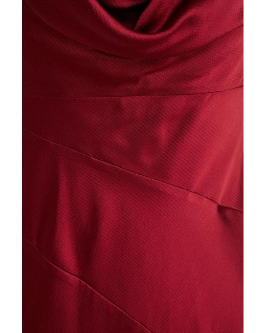 Nicholas Red Draped Silk-blend Satin Gown