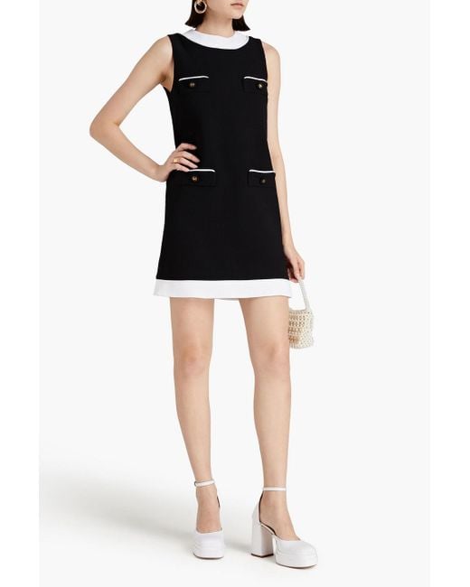 Moschino Black Button-embellished Crepe Mini Dress