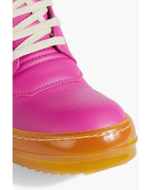 Rick Owens Pink Geobasket Leather High-top Sneakers