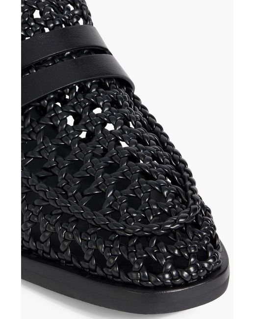 3.1 Phillip Lim Black Woven Leather Loafers
