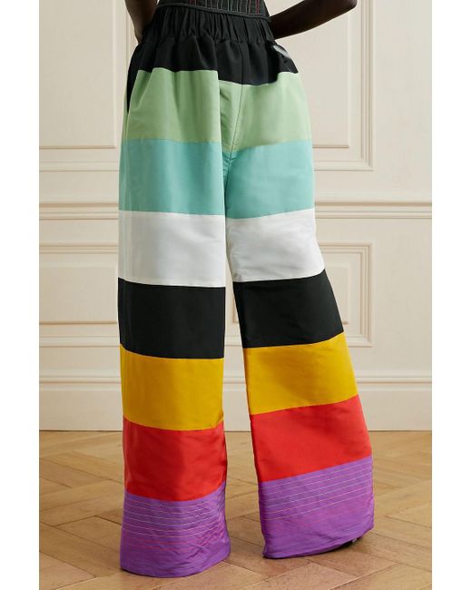 Christopher John Rogers Multicolor Hose mit weitem bein aus seidensatin