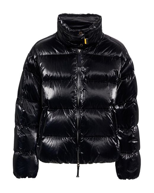 Parajumpers Quilted Coated Shell Down Jacket in Black | Lyst