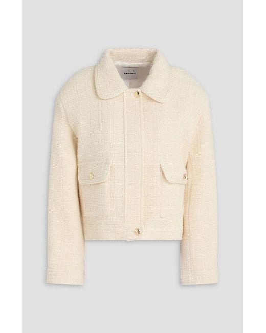 Sandro Natural Cotton-blend Tweed Jacket