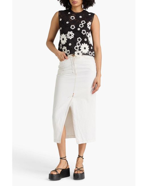 Maje Black Crocheted Cotton Top