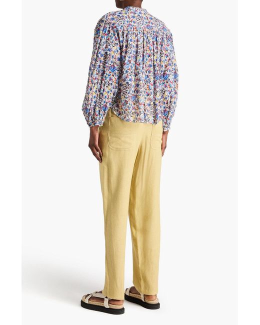 Isabel Marant Yellow Viamo Silk Tapered Pants