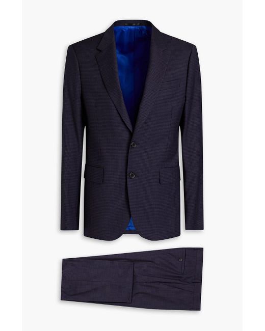 Paul Smith Blue Checked Wool Suit for men