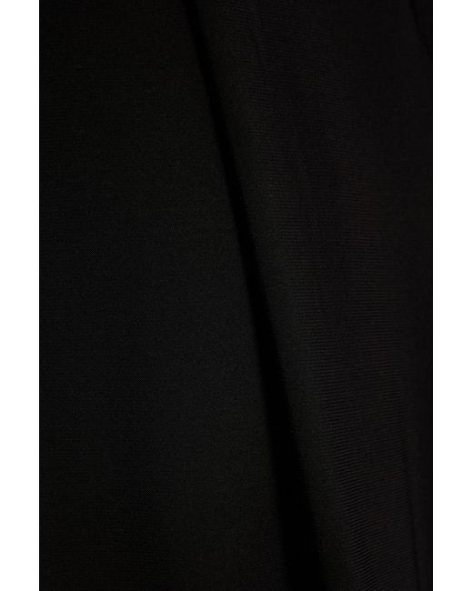 Norma Kamali Black Pleated Stretch-jersey Wide-leg Pants