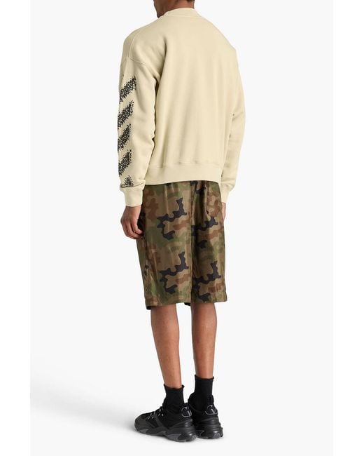 Off-White c/o Virgil Abloh Natural Printed French Cotton-Terry Sweatshirt for men