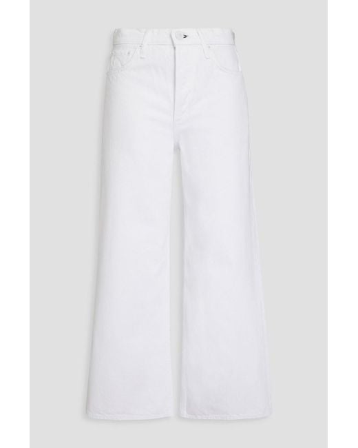 Rag & Bone White Andi Cropped High-rise Wide-leg Jeans