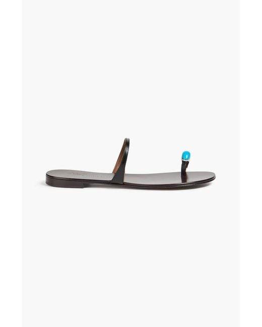 Giuseppe Zanotti Black Ganass 10 Embellished Leather Sandals